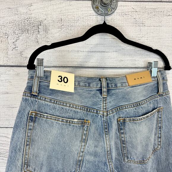 MNML Men's B221 Flare Distressed Button Fly Denim Jeans Size 30 - Picture 10 of 11